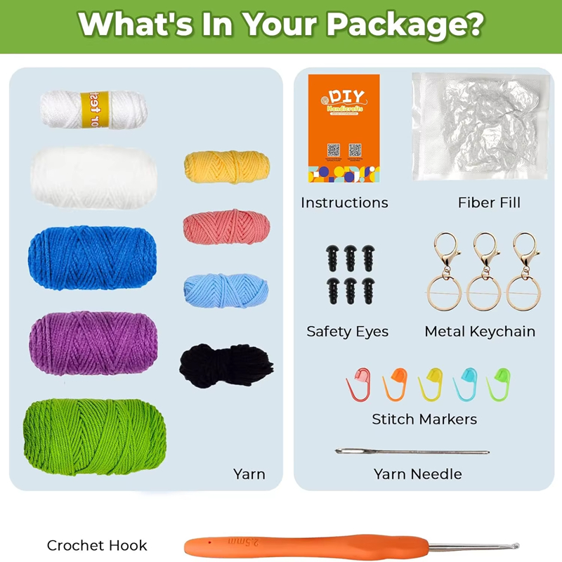 Factory Wholesale Crochet Animal Set Owl Frog Penguin Doll Knit Kit