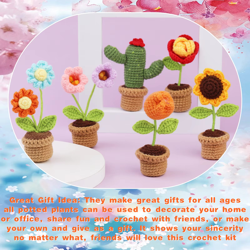 Wholesale Crochet Kits Plush Plant Flower Decoration Series Doll Set