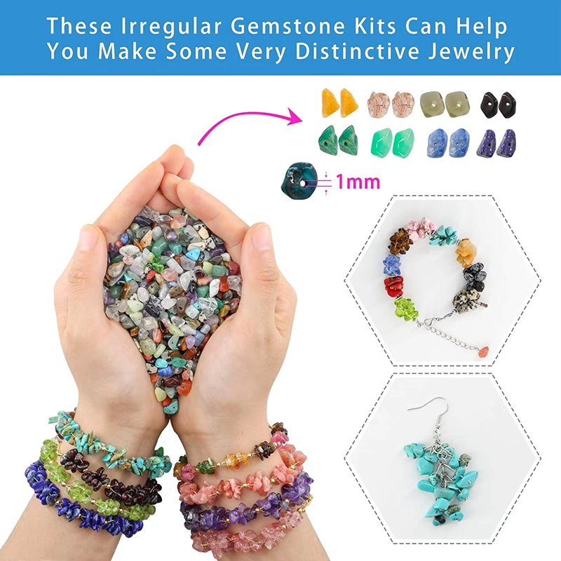 28 Colors Irregular Natural Gemstone Beads Kit