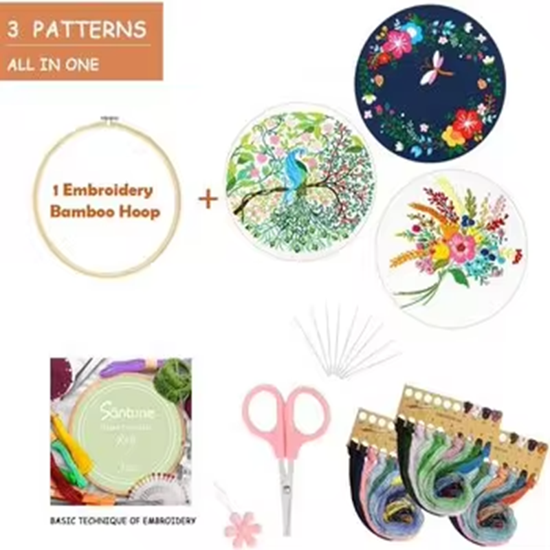 2024 Hot Sell Cross Stitch Kit Beginner DIY Needlework Embroidery Sets