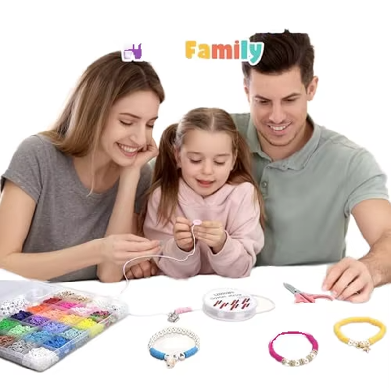 Wholesale 6mm Color Clay Beads Kits DIY Jewelry Making Bracelets Set