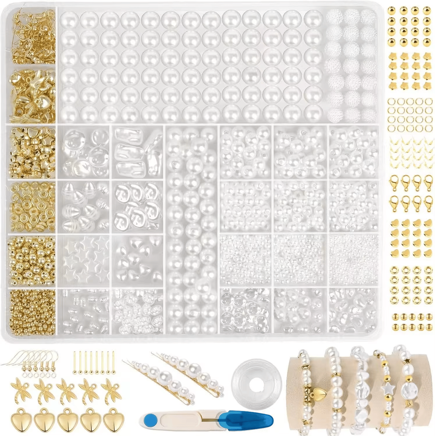 Wholesale Sell Imitation Irregular Pearls with Gold Color Spacer Beads