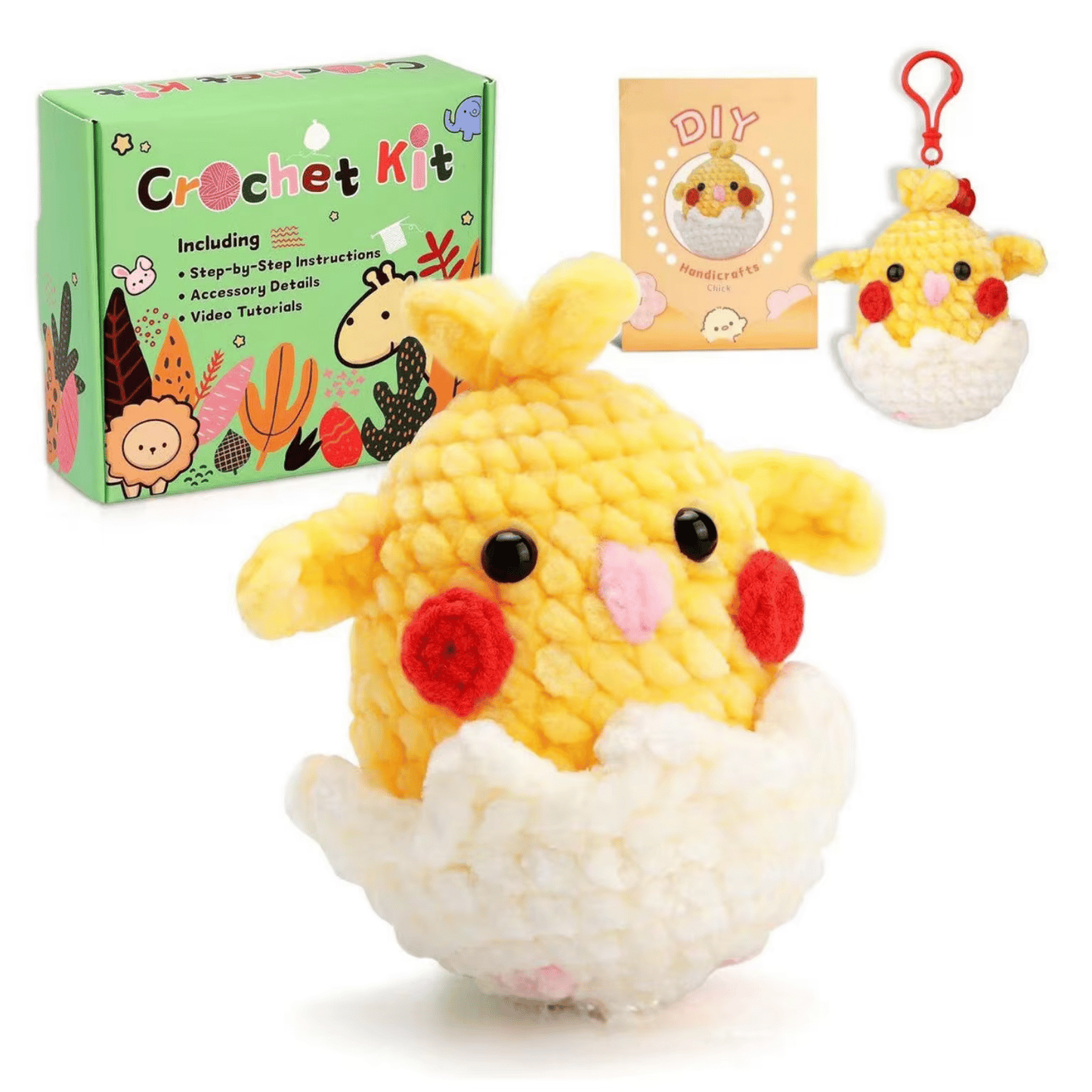 Factory Direct Sell DIY Crochet Animal Doll Coral Chenille Weaving Kit