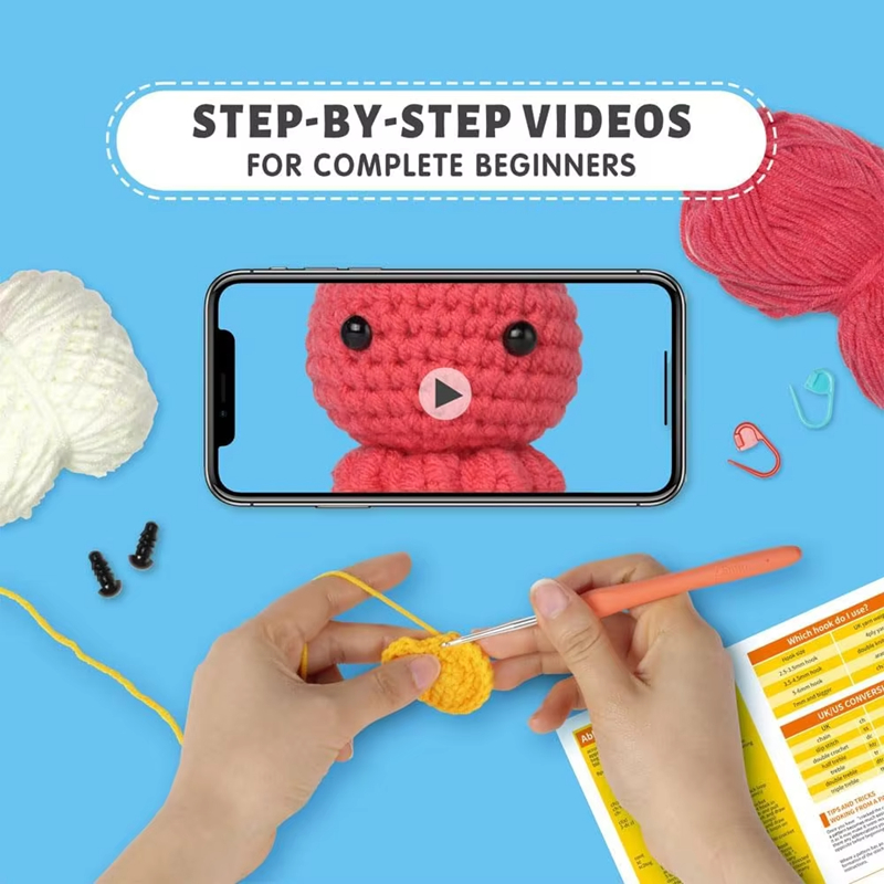 4 Pcs Crochet Animal Set for Starter DIY Knitting Octopus Dolls Kits