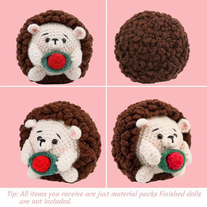 Hot Sell High Quality Crochet Animal Kit DIY Weaving Hedgehog Doll Set