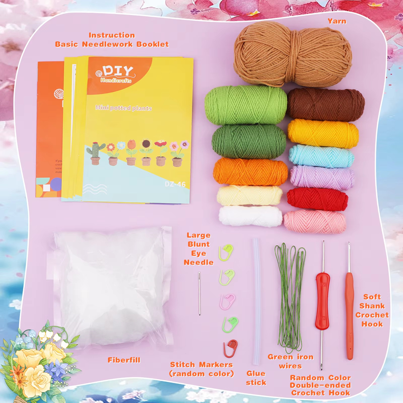 Wholesale Crochet Kits Plush Plant Flower Decoration Series Doll Set