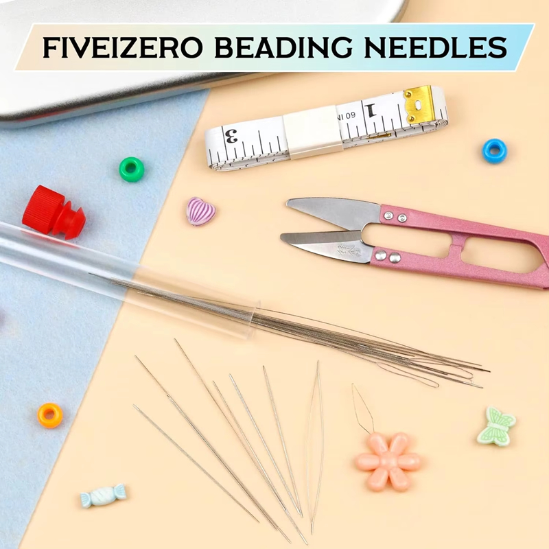 21-Piece Metal Beading Needle Set with Storage Box