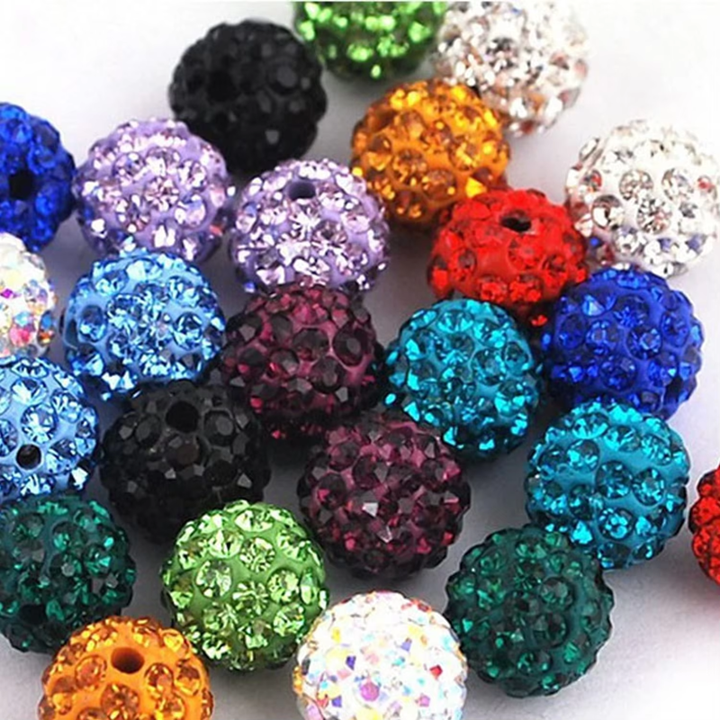 Hot Sell 10 mm Color Shambhala Clay Full Drill Balls Jewelry Wholesale