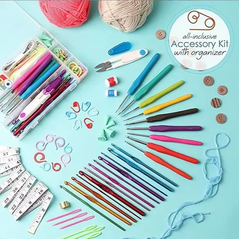 Crochet Supplies With Hook Yarn Knit Needles Sewing Tool Material Sets