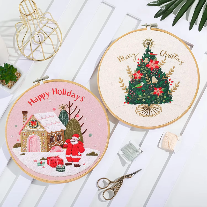 Hotselling DIY Embroidery Christmas Tree Pattern Sewing Kits