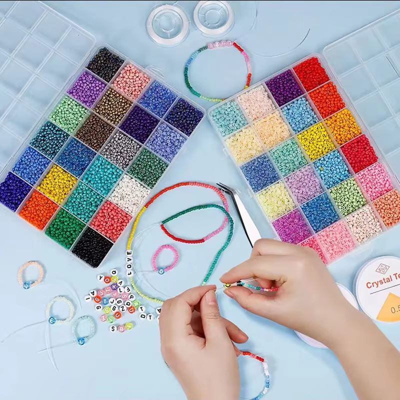 Factory Wholesale 24 Color Glass Candy Color Seed Beads Set