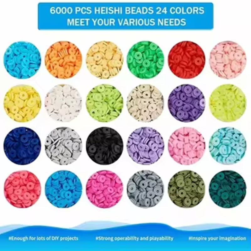 Factory Wholesale Sell Christmas Style 6mm Polymer Clay Beads Set