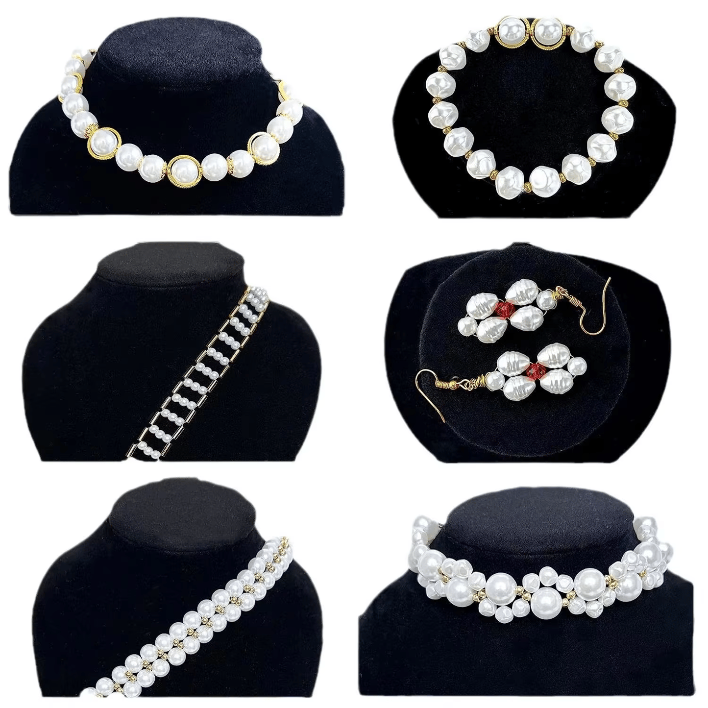Wholesale Sell Imitation Irregular Pearls with Gold Color Spacer Beads