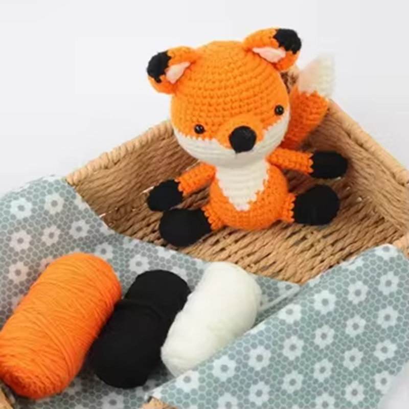 Market Hot Selling Animal Knitting Doll DIY Crochet Fox Keychain Kits