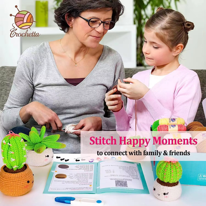 Factory Direct Selling Plants Crochet Kits DIY Knit Cactus Bonsai Sets