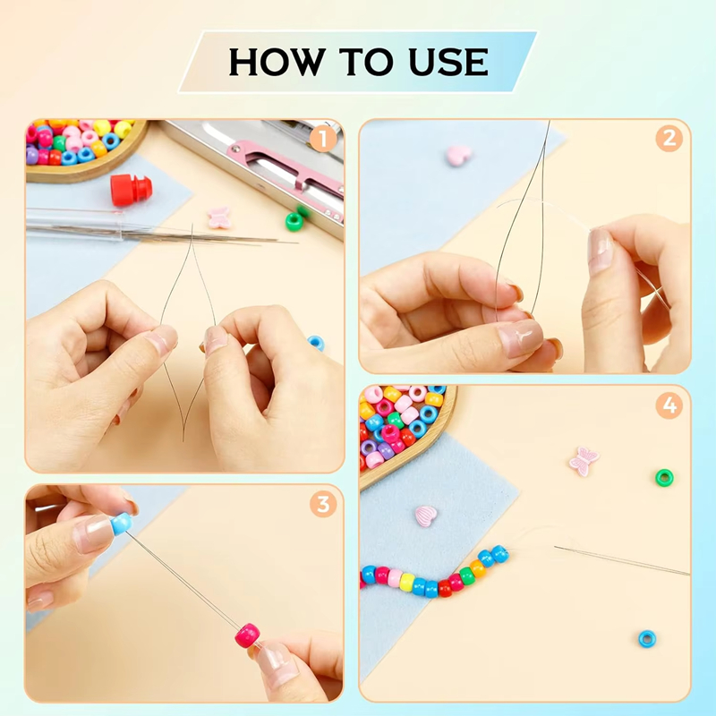 21-Piece Metal Beading Needle Set with Storage Box