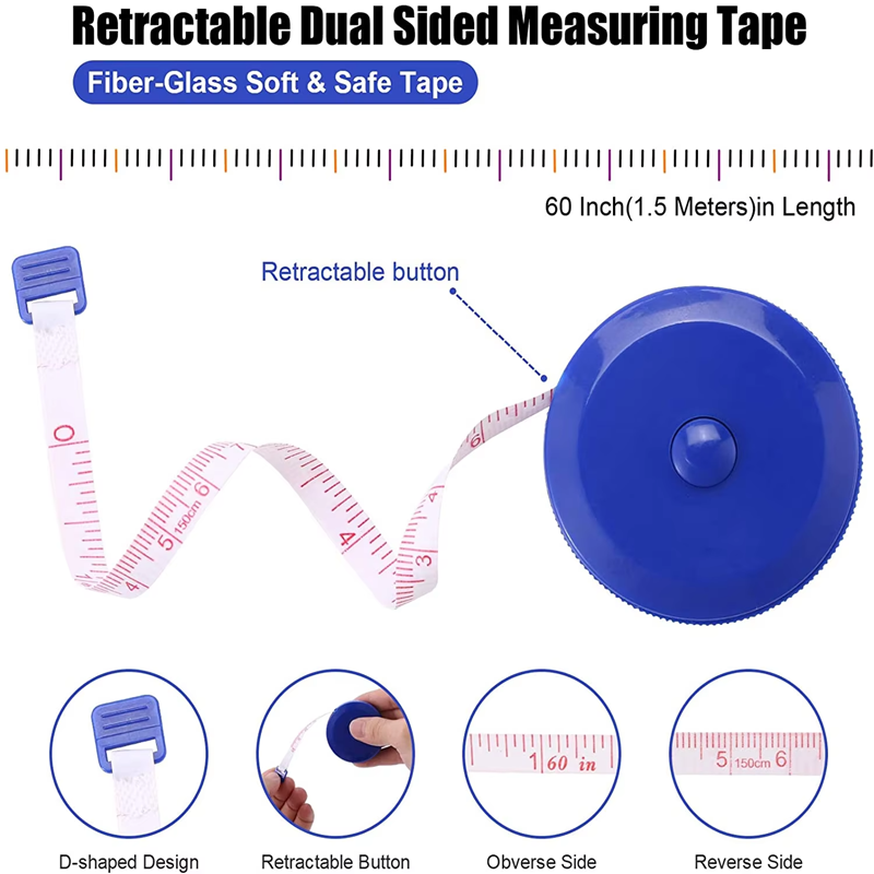 Factory Selling 60 Inch Flexible Rule 150 cm Cloth Sewing Measure Tape