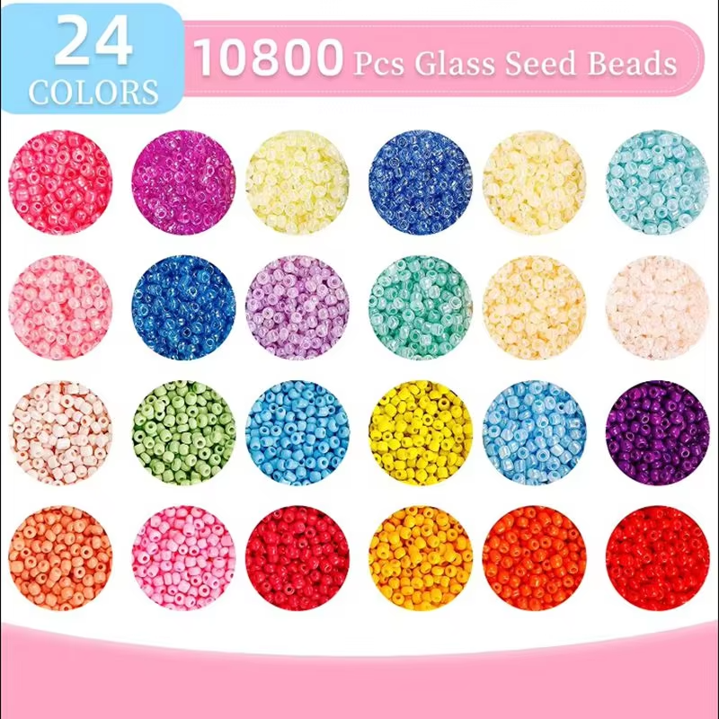 Factory Wholesale 24 Color Glass Candy Color Seed Beads Set