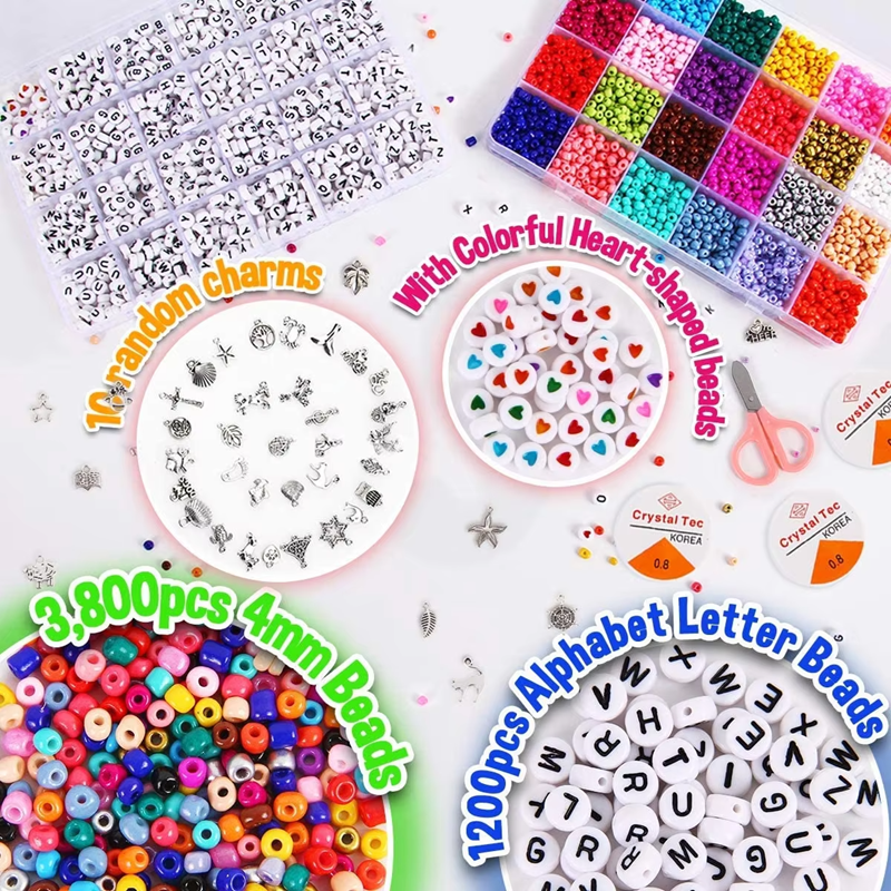 Factory Direct Selling 4mm Glass Seed Beads and Letter Beads Kits