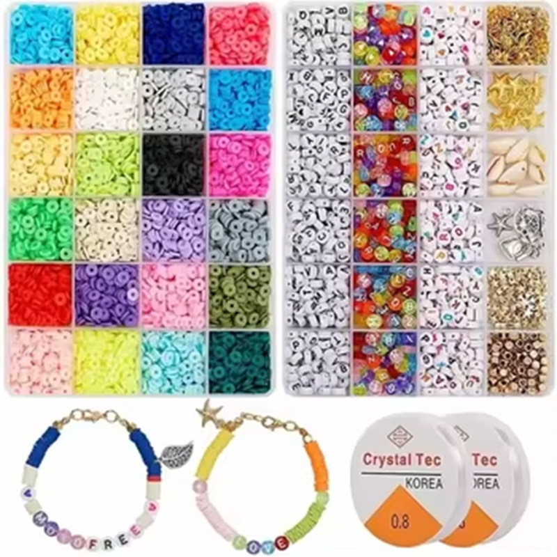 Factory Wholesale Sell Christmas Style 6mm Polymer Clay Beads Set