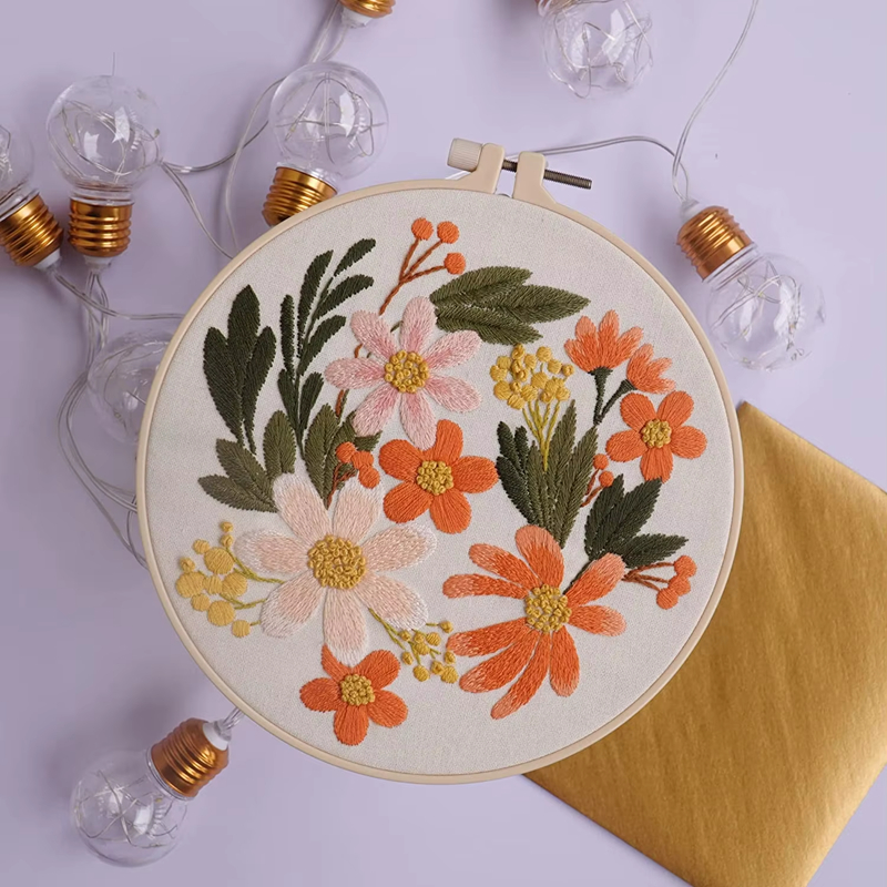 Factory Direct Selling 4 Set DIY Embroidery Hoops Sewing Patterns Kits