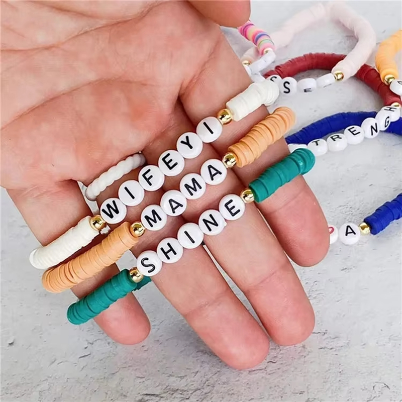 6mm Clay Sheet and 24 Grids Letter Beads Set