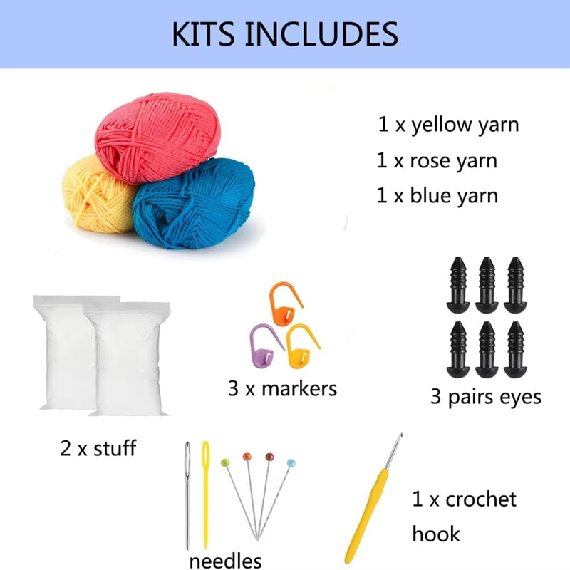 Crochet Octopus Doll Set Starter DIY Knitting Pendant Yarn Hook Kits