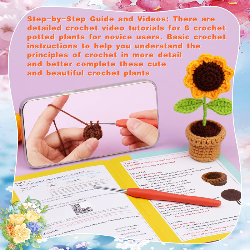 Wholesale Crochet Kits Plush Plant Flower Decoration Series Doll Set