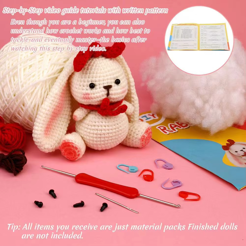 High Quality Crochet Doll Kits Beginner DIY Knitting Plush Rabbit Set