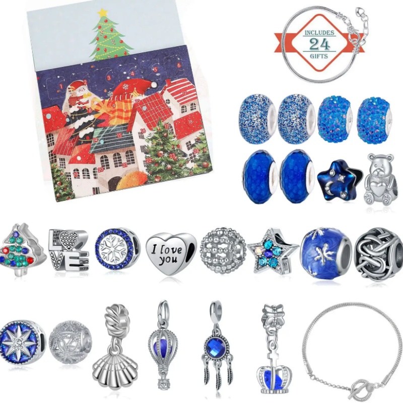 Factory Wholesale Christmas Advent Calendar Fashion Jewelry DIY Kits