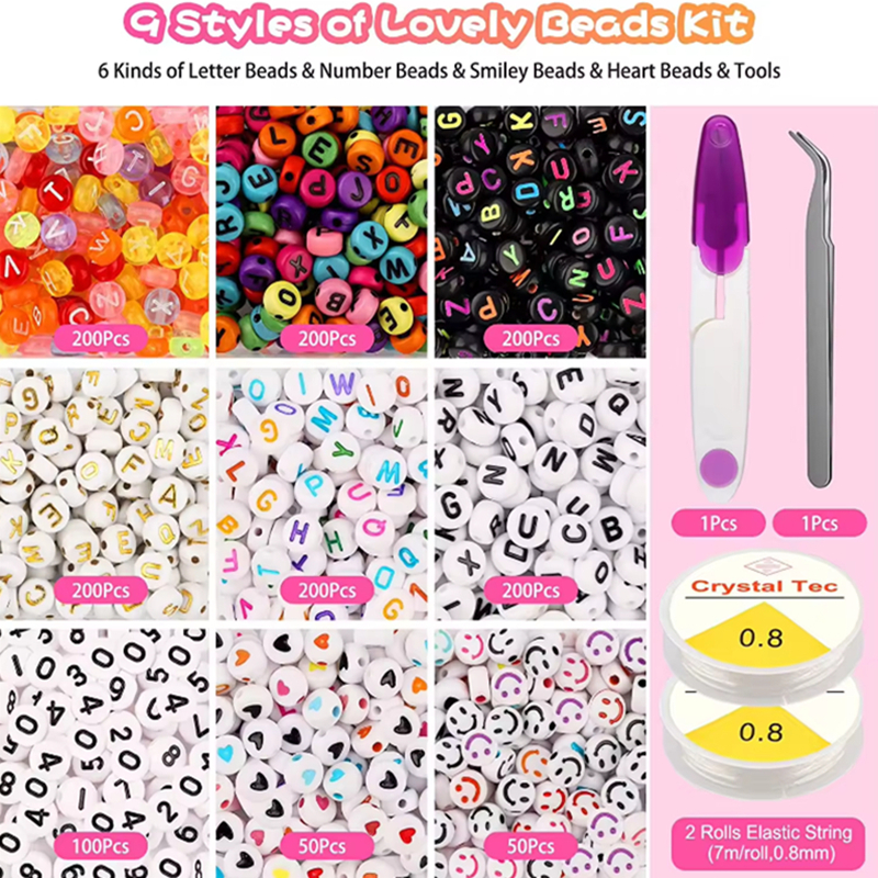 Factory Direct selling 7x4mm Letter Beads Kit