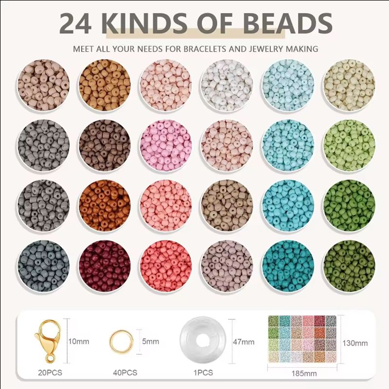 24 Colors Glass Seed Beads Kit Manufacturers