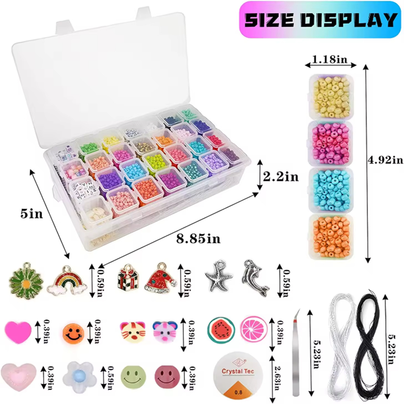 Factory Wholesale 28 Color Glass Seed Beads Set DIY Making Jewelry Kit