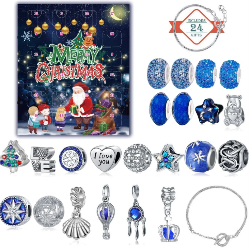 Factory Wholesale Christmas Advent Calendar Fashion Jewelry DIY Kits