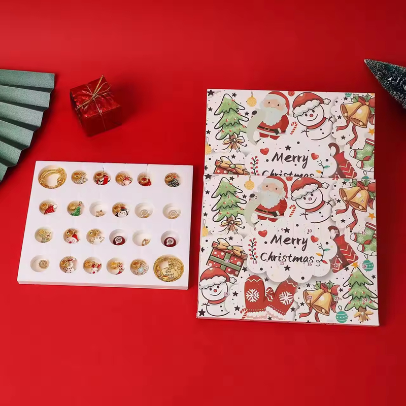 Factory Wholesale Sell Christmas Advent Calendar Jewelry Set