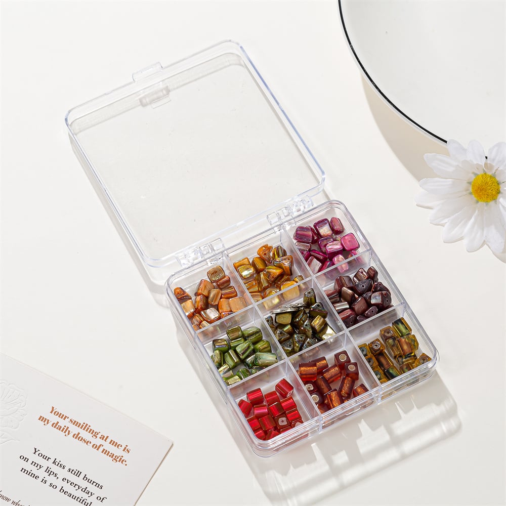 Factory Wholesale 9 Grids Solid Color Natural Stone Bead Kits