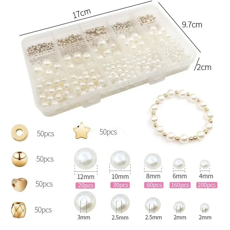 Factory Direct Selling Acrylic White Pearl Beads Set Supplier