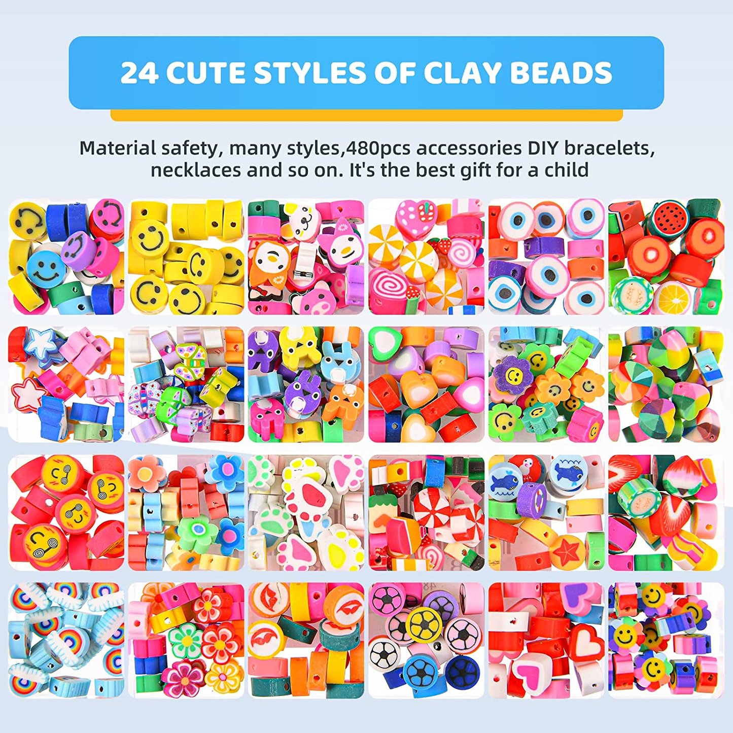 Factory Direct Selling 2024 Hot Sell 6mm Polymer Clay Beads Kits