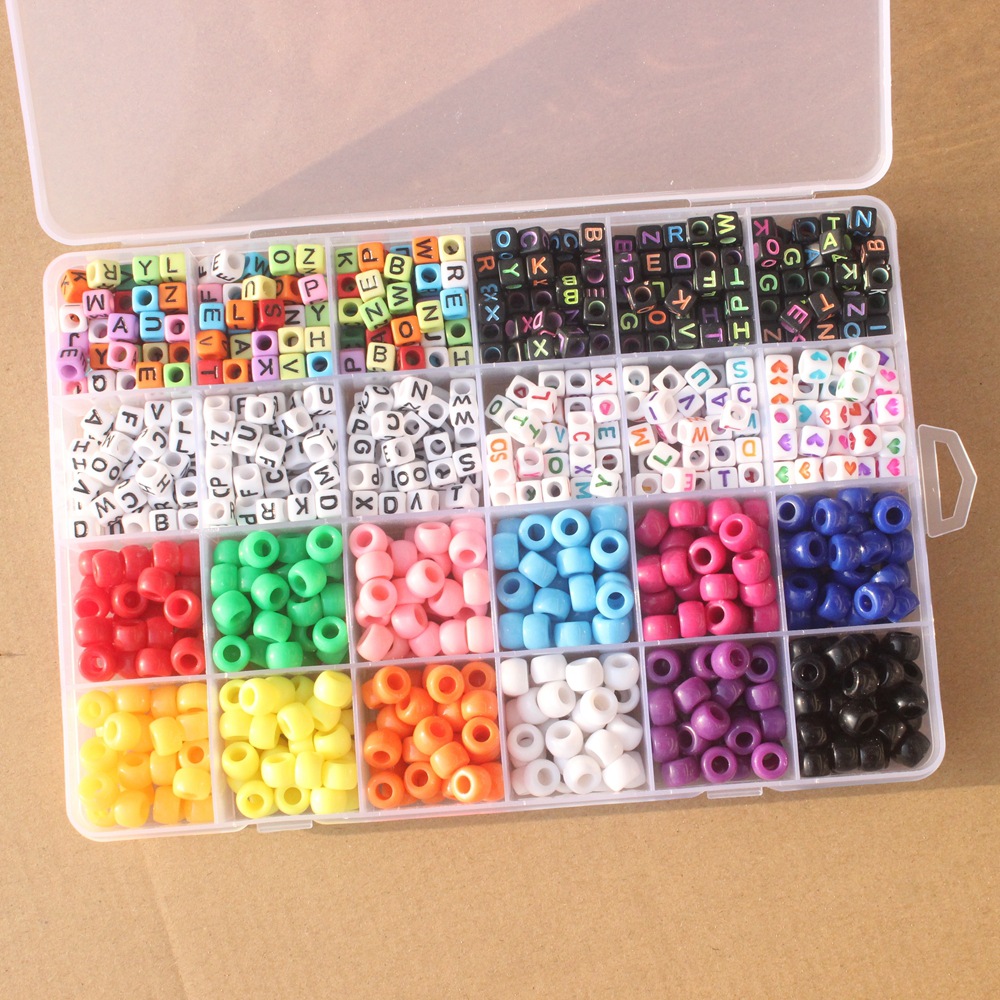 Wholesale Sell Color Hole Beads 6MM Letter Kit