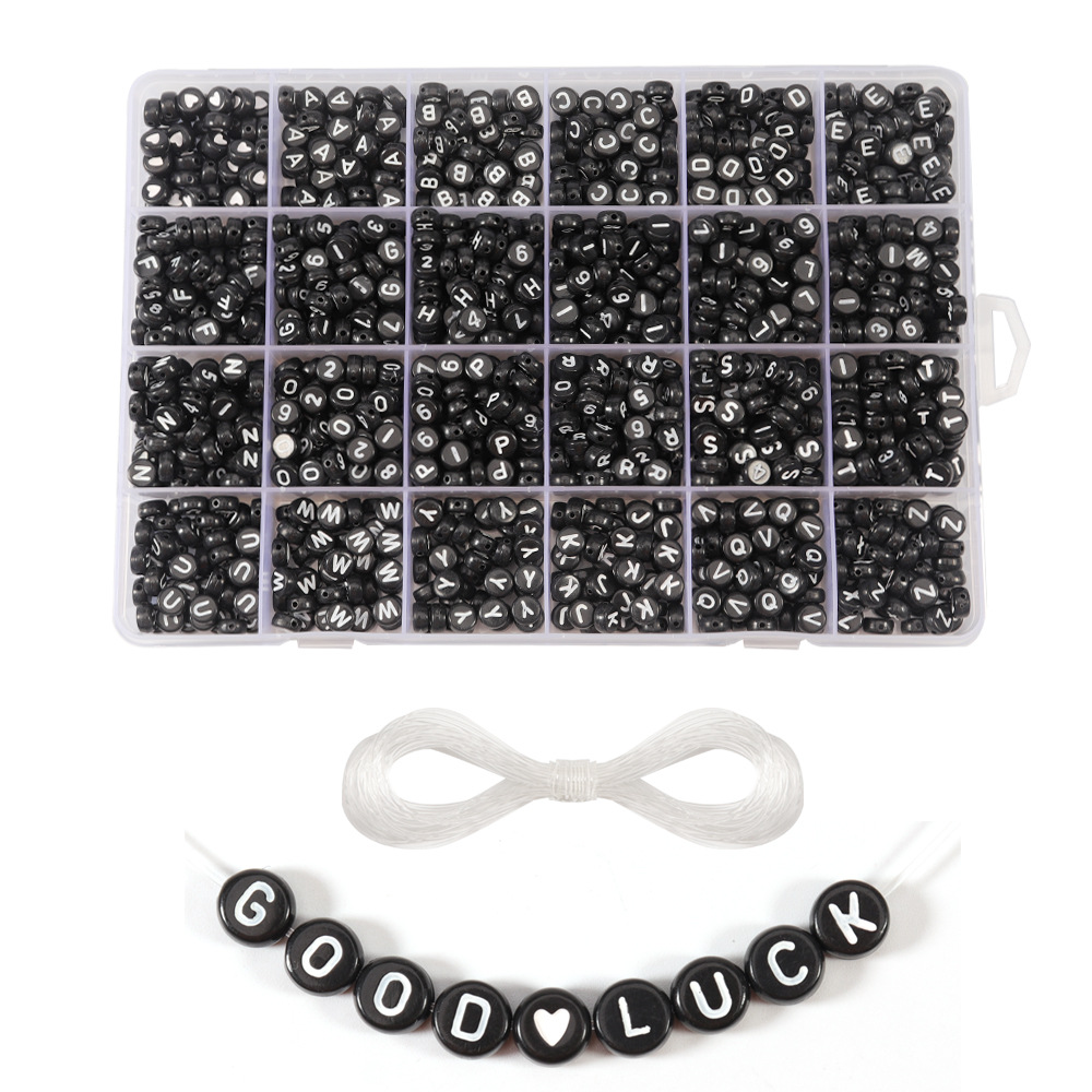 Wholesale A-Z Letter Beads Kit Flat Round Craft Alphabet Beads Making