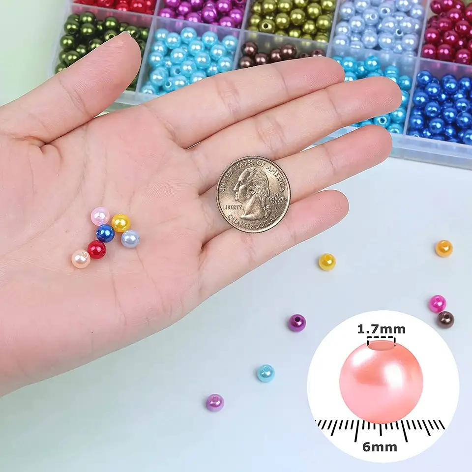 Colorful Acrylic Pearl Kits DIY Artificial Pearl Jewelry Beaded Set