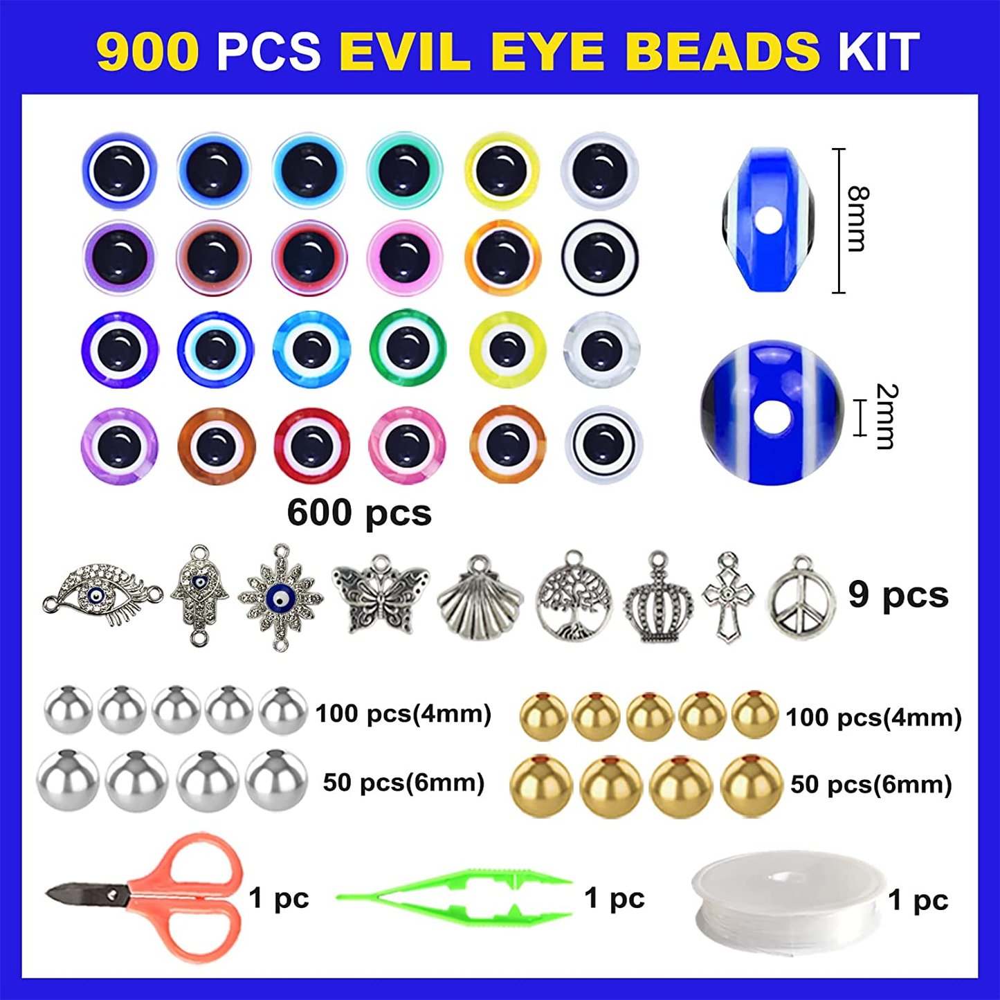 Factory Direct Selling Flat Round Eye Shaped Resin Beads Kit