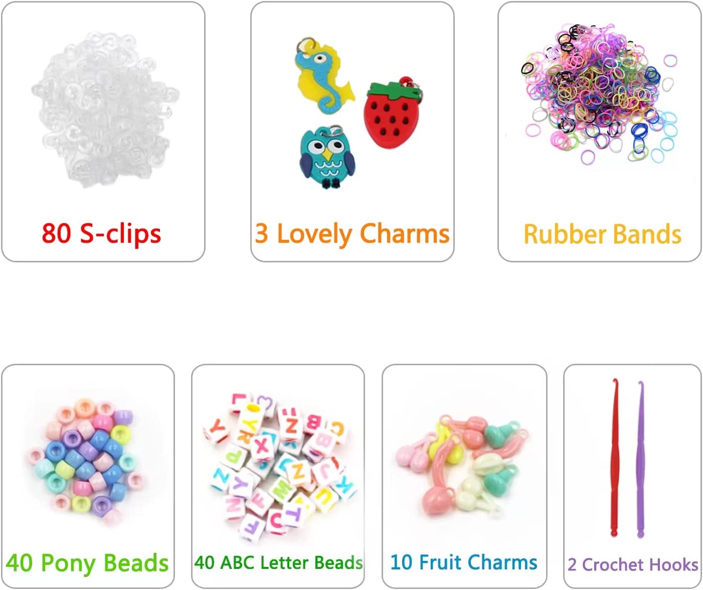 Factory Wholesale Colored Rubber Bands Kits DIY Knit Bracelets Set