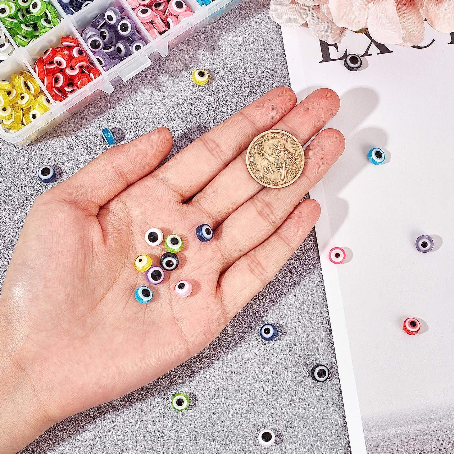 Factory Direct Selling Flat Round Eye Shaped Resin Beads Kit