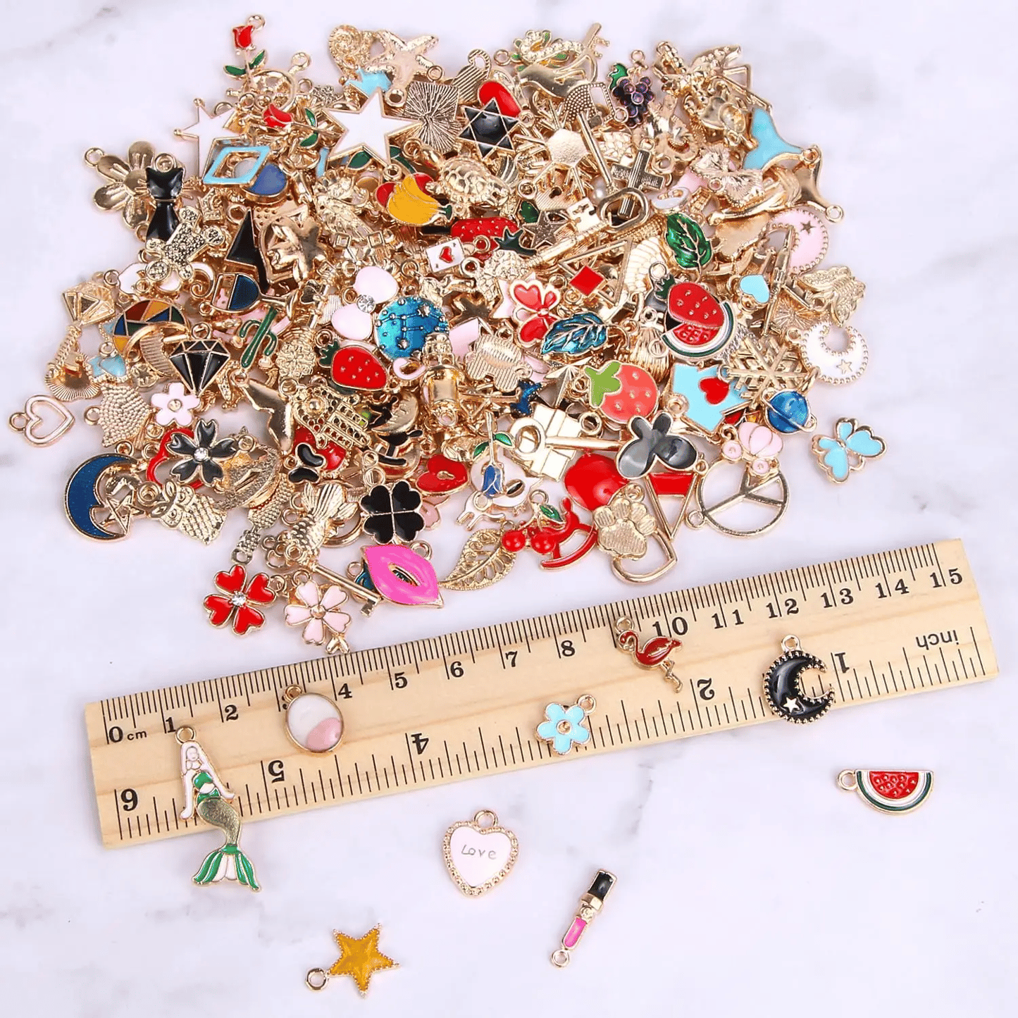 Wholesale Sell Bulk Charms Gold Plated Enamel Pendants