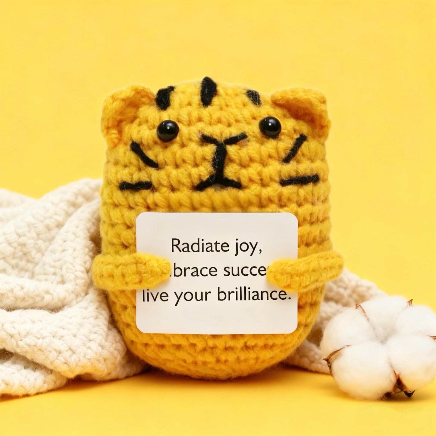Crochet Tiger Plush Motivational Toy