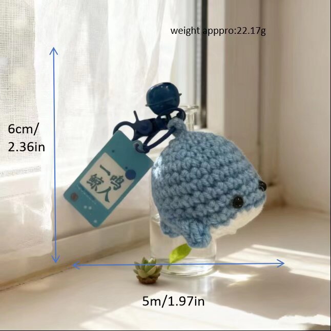 Crochet Blue Whale Keychain Plush