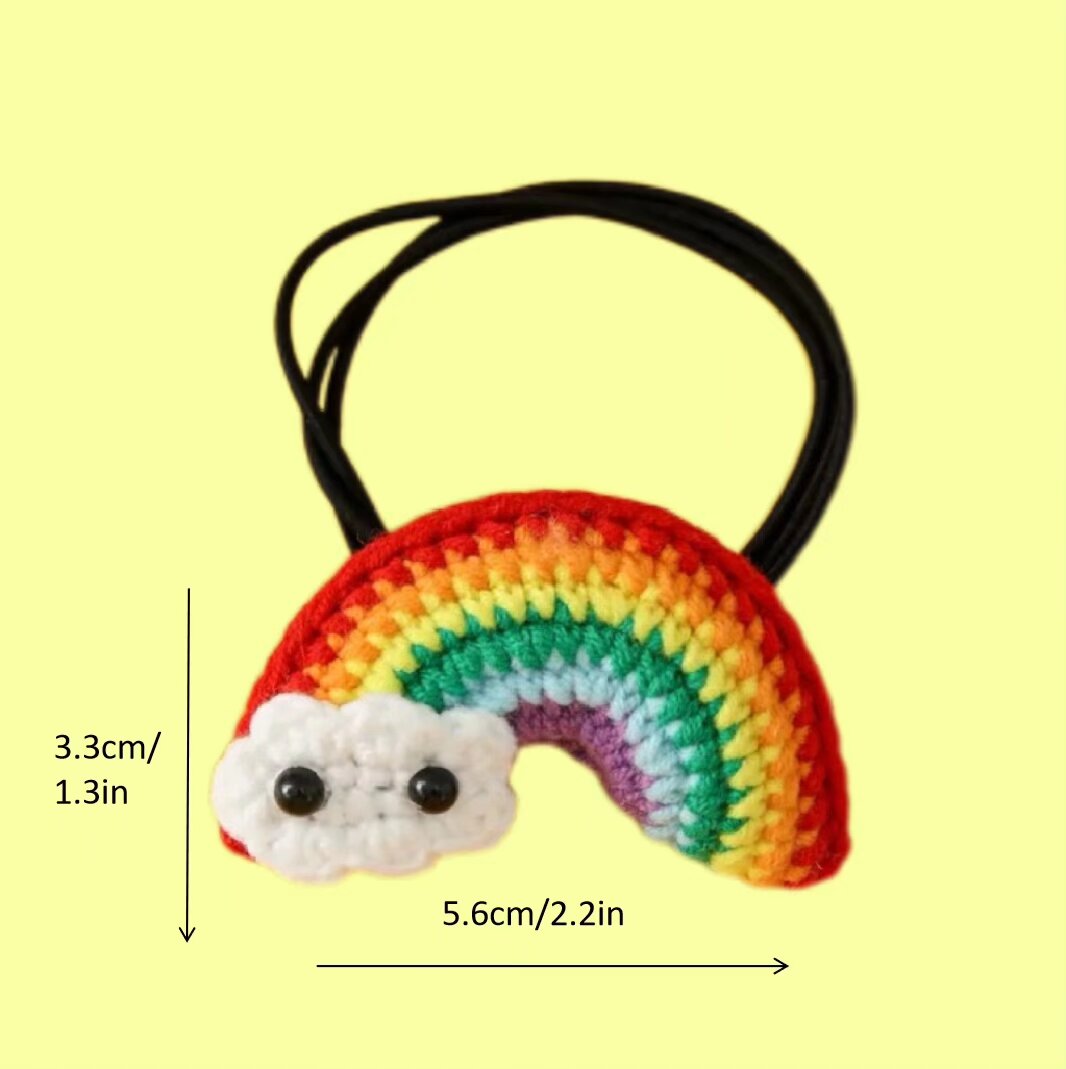 Crochet Rainbow Hair Tie