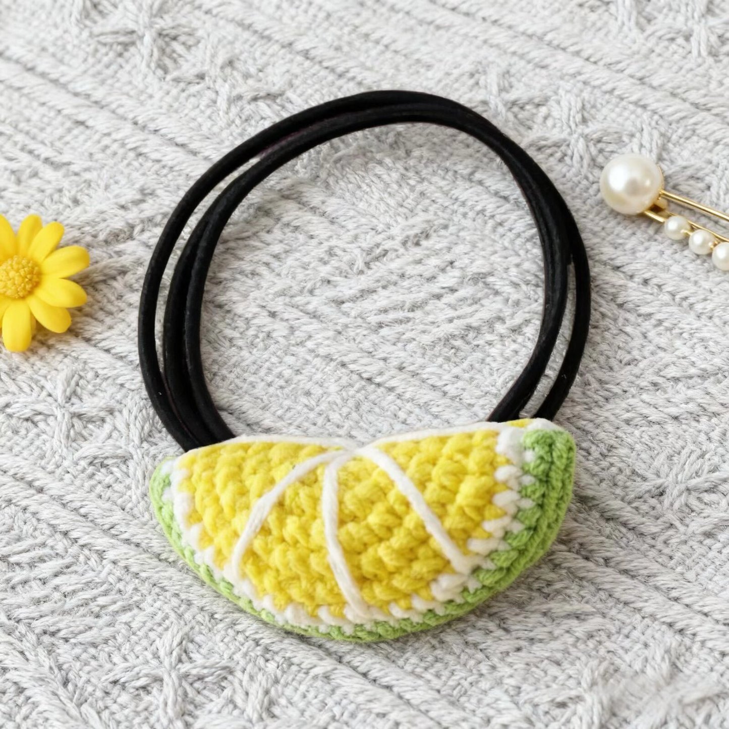 Crochet Lemon Hair Tie
