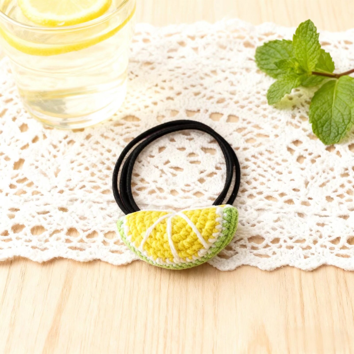 Crochet Lemon Hair Tie